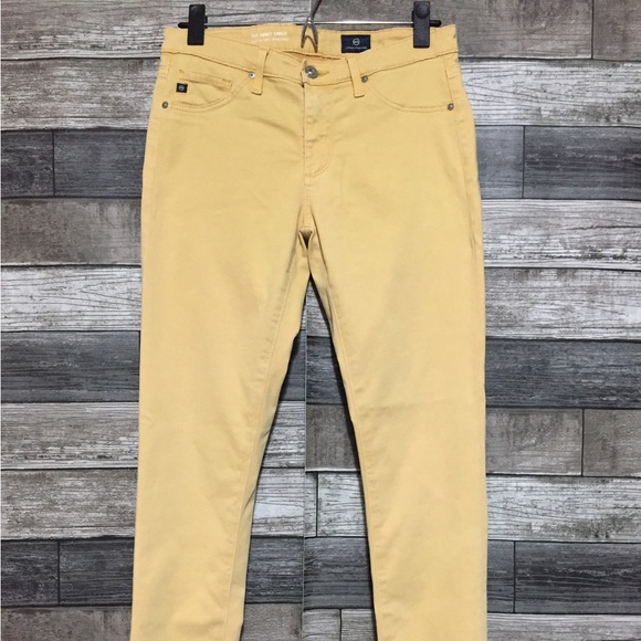 Ag The Abbey Ankle Mid Rise Super Skinny Pants Women’s 26R Yellow (Inseam 28) - Picture 5 of 10